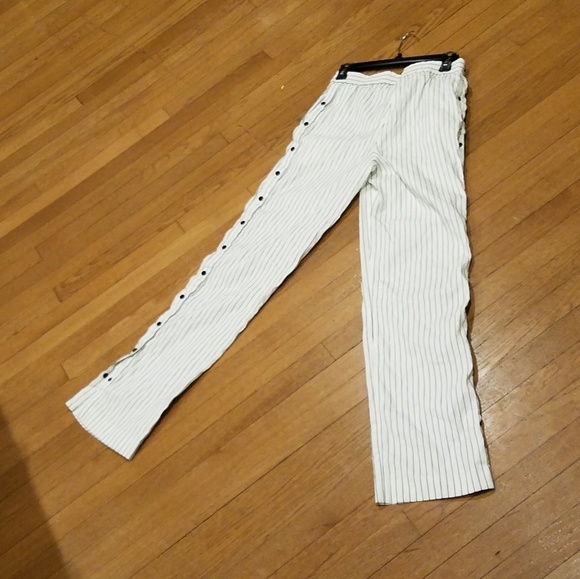 Tibi Side Snap Pinstripe Pants - Picture 5 of 8